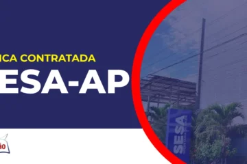 Imagem com fundo azul divulgando o Concurso Sesa AP