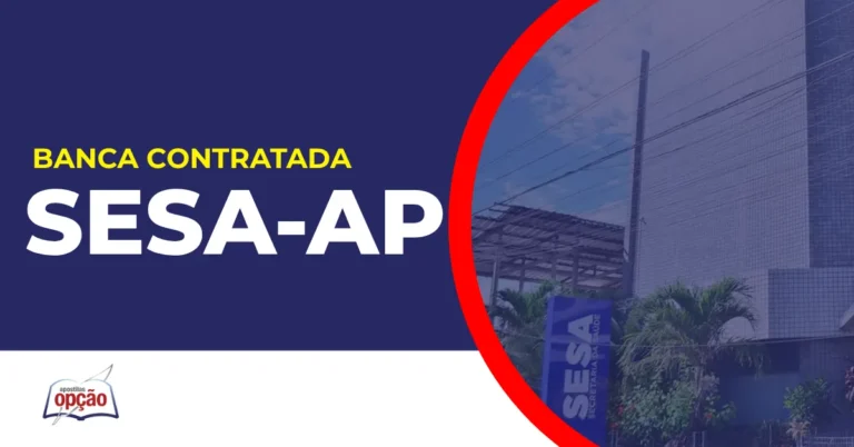 Imagem com fundo azul divulgando o Concurso Sesa AP