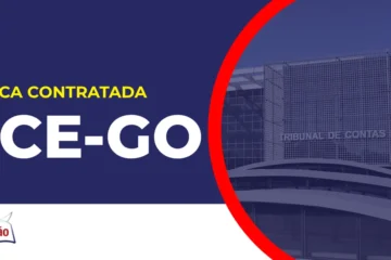 Imagem com fundo azul divulgando o Concurso TCE GO