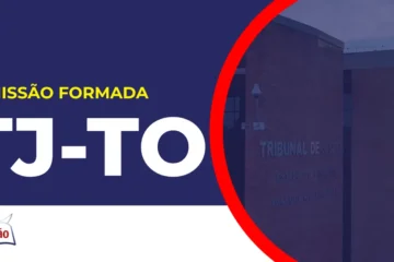 Imagem com fundo azul divulgando o Concurso TJ TO
