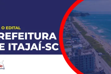 Imagem com fundo azul divulgando o Prefeitura de Itajaí SC