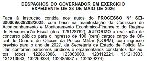 Concurso PMERJ: 100 vagas autorizadas para Oficial! Edital em 2027!