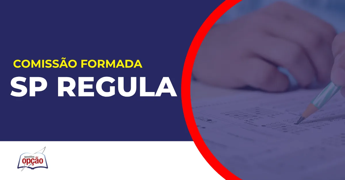 Imagem com fundo azul divulgando o Concurso SP Regula