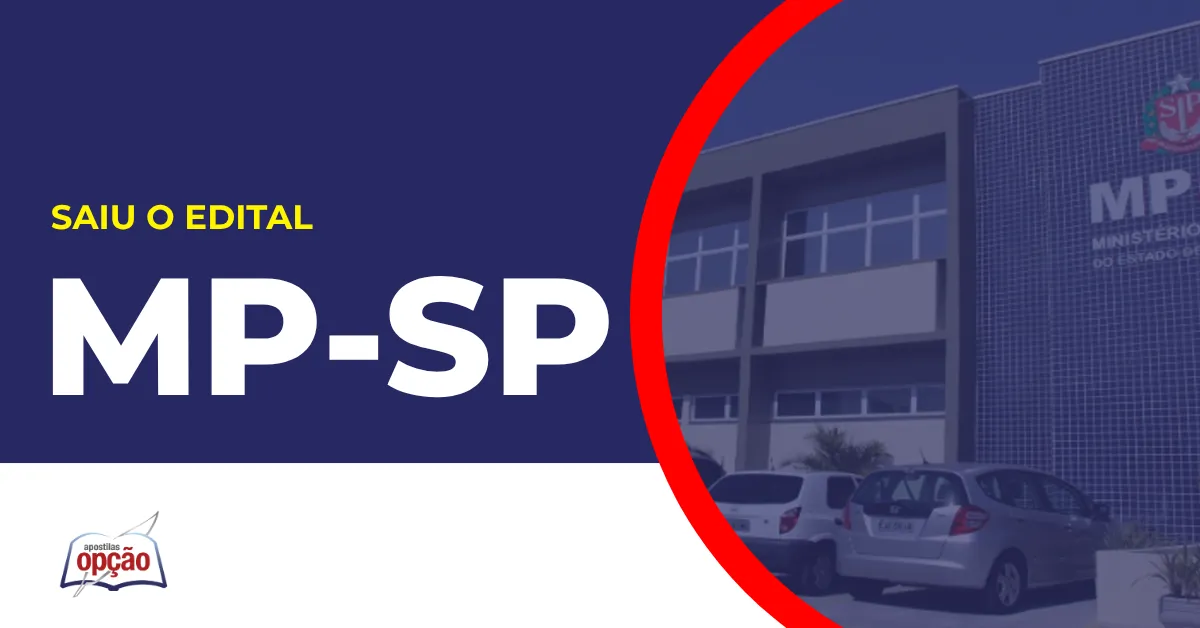 Imagem com fundo azul divulgando o Concurso MP SP Analista de Promotoria I