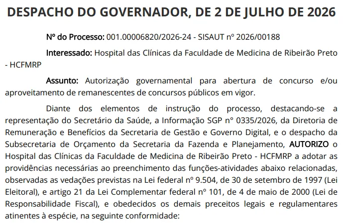 Concurso HCFMRP: Edital autorizado! 280 vagas!