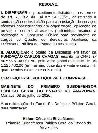 Concurso DPE AM: Banca definida para novo edital!