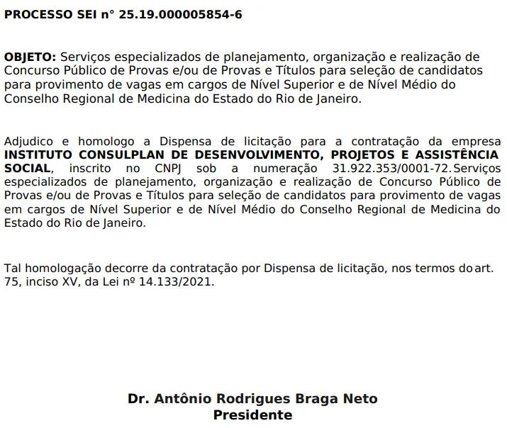 Concurso Cremerj: Banca definida! Edital em breve!