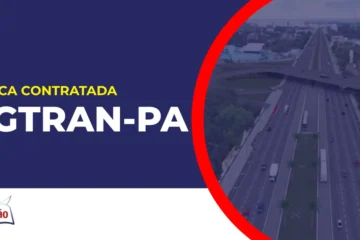 Imagem com fundo azul divulgando o Concurso AGTRAN PA