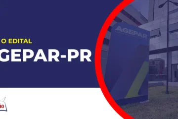 Imagem com fundo azul divulgando o Concurso Agepar PR