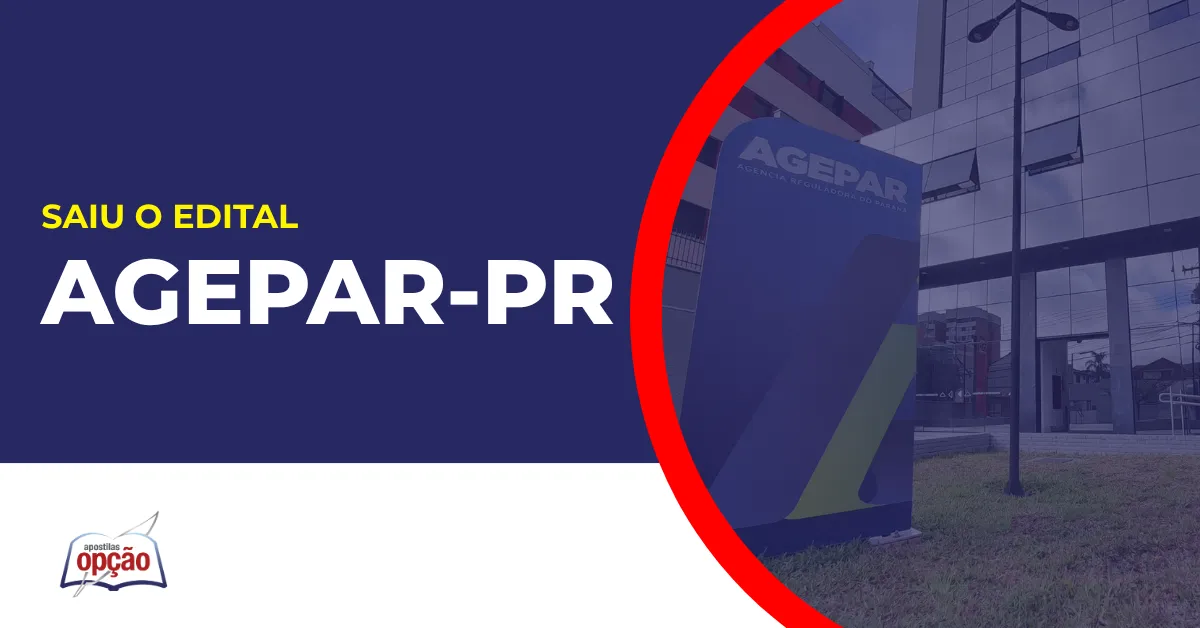 Imagem com fundo azul divulgando o Concurso Agepar PR