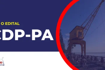 Imagem com fundo azul divulgando o Concurso CDP PA