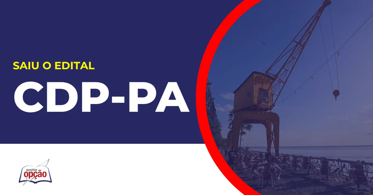 Imagem com fundo azul divulgando o Concurso CDP PA