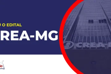 Imagem com fundo azul divulgando o Concurso Crea MG