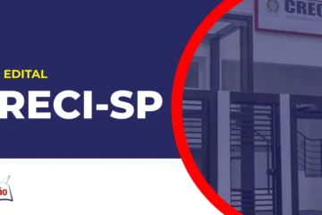 Imagem com fundo azul divulgando o Concurso Creci SP