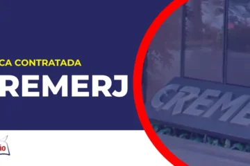 Imagem com fundo azul divulgando o Concurso Cremerj