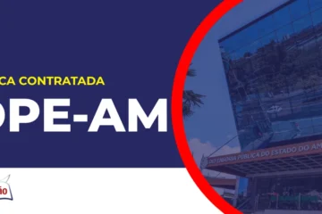 Imagem com fundo azul divulgando o Concurso DPE AM