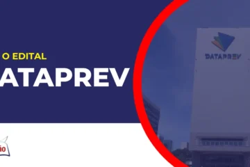 Imagem com fundo azul divulgando o Concurso Dataprev 2026