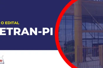 Imagem com fundo azul divulgando o Concurso Detran PI