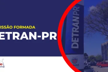 Imagem com fundo azul divulgando o Concurso Detran PR 2026
