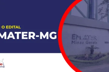 Imagem com fundo azul divulgando o Concurso Emater MG 2026