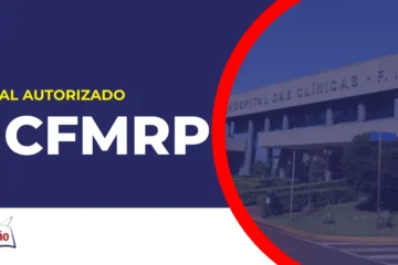 Imagem com fundo azul divulgando o Concurso HCFMRP