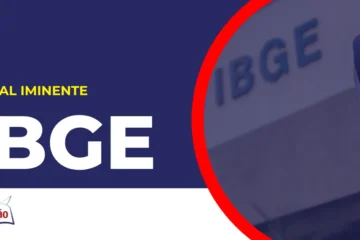 Imagem com fundo azul divulgando o Concurso IBGE
