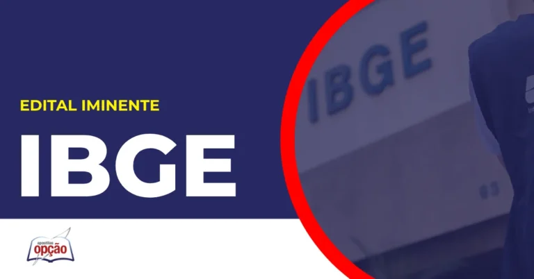 Imagem com fundo azul divulgando o Concurso IBGE