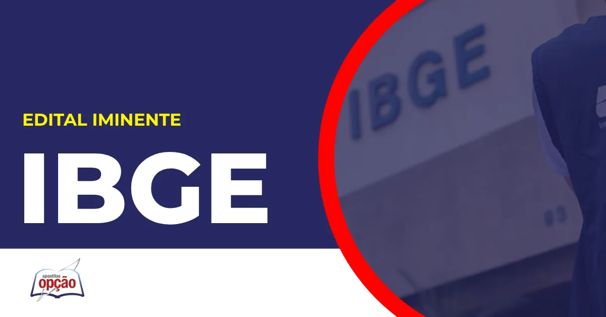 Imagem com fundo azul divulgando o Concurso IBGE