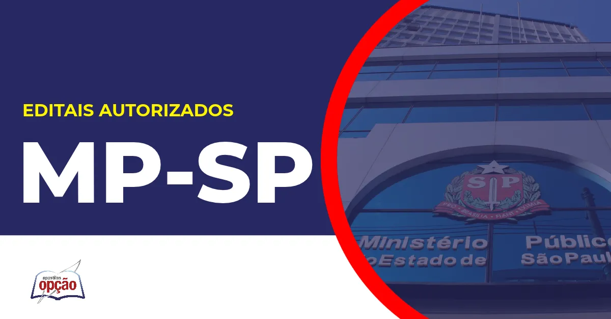 Imagem com fundo azul divulgando o Imagem com fundo azul divulgando o Concurso MP SP