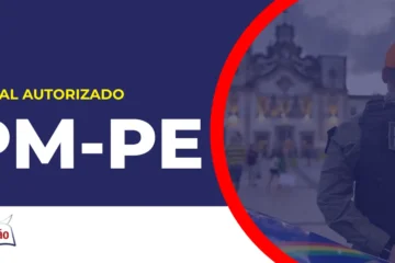 Imagem com fundo azul divulgando o Concurso PM PE 2026