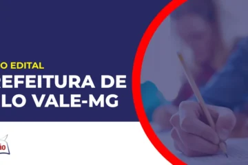 Imagem com fundo azul divulgando o Concurso Prefeitura de Belo Vale MG