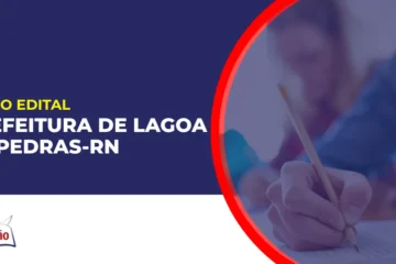 Imagem com fundo azul divulgando o Concurso Prefeitura de Lagoa de Pedras RN