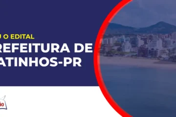 Imagem com fundo azul divulgando o Concurso Prefeitura de Matinhos PR