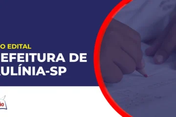 Imagem com fundo azul divulgando o Concurso Prefeitura de Paulínia SP