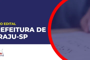 Imagem com fundo azul divulgando o Concurso Prefeitura de Piraju SP