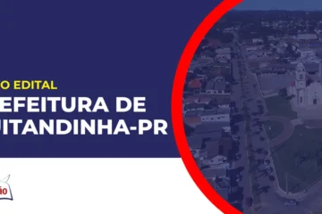 Imagem com fundo azul divulgando o Concurso Prefeitura de Quitandinha PR