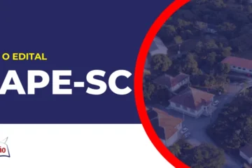 Imagem com fundo azul divulgando o Concurso SAPE SC