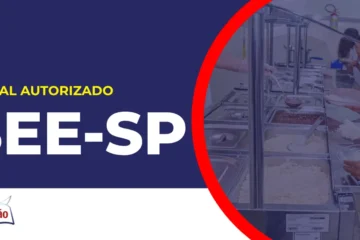 Imagem com fundo azul divulgando o Concurso SEE SP