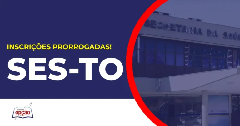 Imagem com fundo azul divulgando o Concurso SES TO