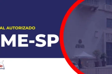 Imagem com fundo azul divulgando o Concurso SME SP