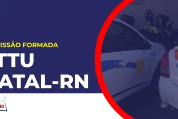Imagem com fundo azul divulgando o Concurso STTU Natal RN
