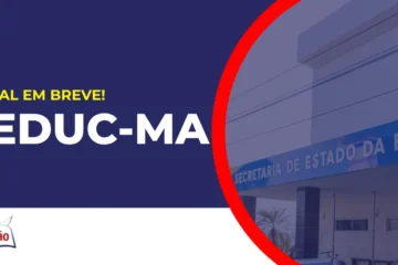 Imagem com fundo azul divulgando o Concurso Seduc MA