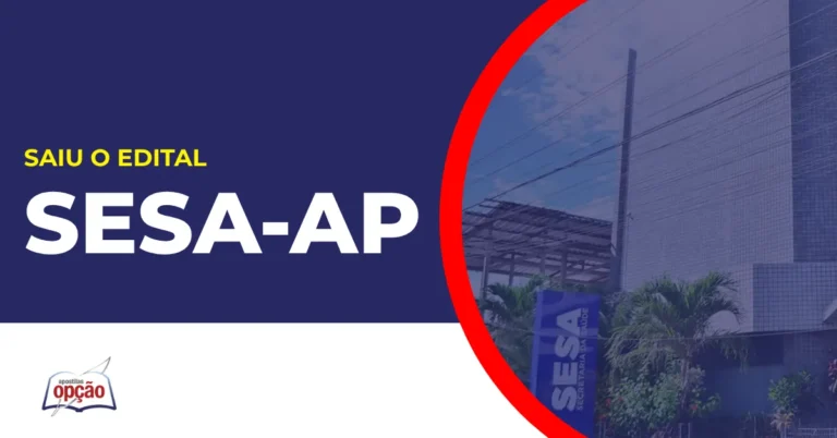 Imagem com fundo azul divulgando o Concurso Sesa AP