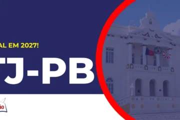 Imagem com fundo azul divulgando o Concurso TJ PB