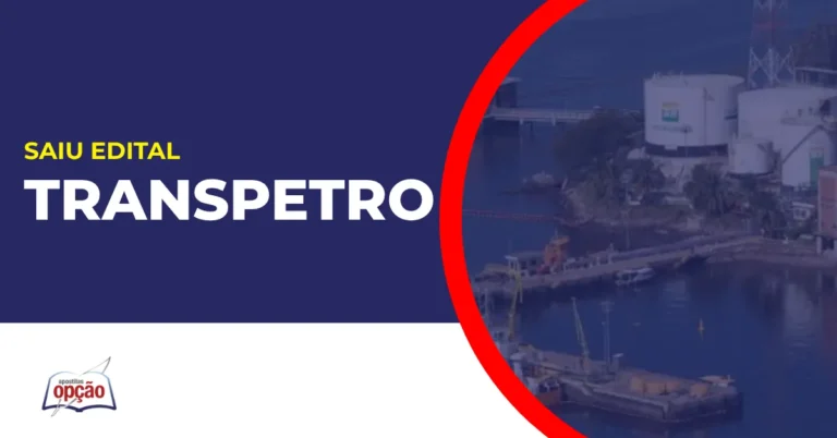 Imagem com fundo azul divulgando o Concurso Transpetro 2026