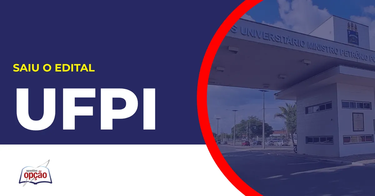 Imagem com fundo azul divulgando o Concurso UFPI