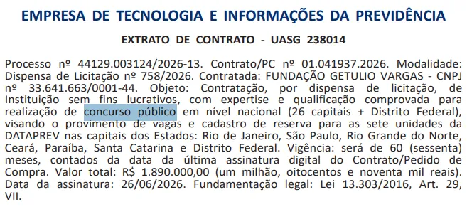 Concurso Dataprev: Banca contratada!