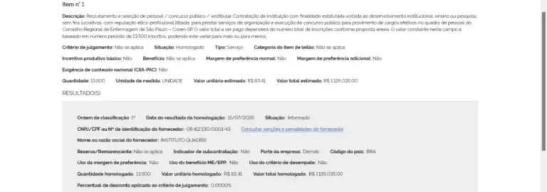 Concurso Coren SP: Banca definida!