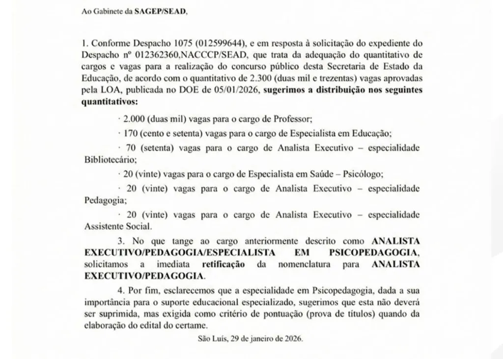 Concurso Seduc MA 2026 terá 2.300 vagas! Edital em breve!