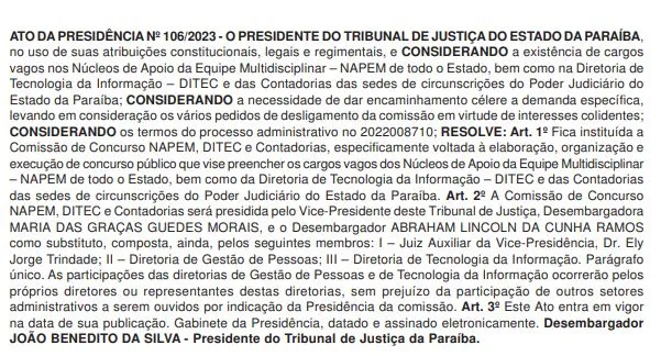 Concurso TJ PB 2026